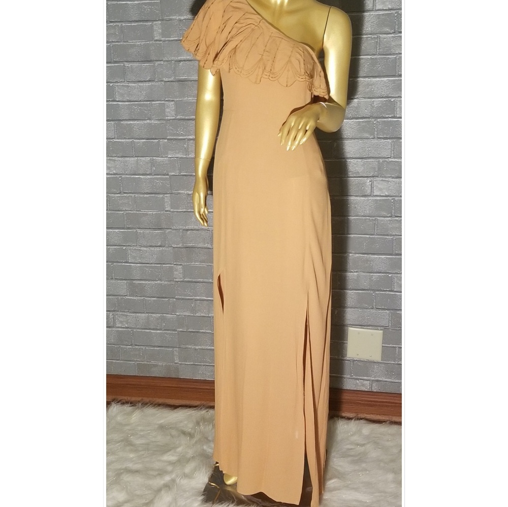One shoulder maxi